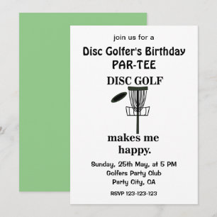 Invitación Jugador de Golf de Disco de Cumpleaños Golf
