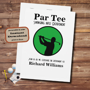 Invitación Jugador de golf retirado se está convirtiendo en j