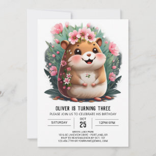Invitación Jugador de Hamster Kids Editable Cumpleaños