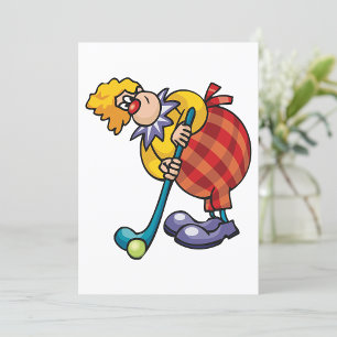 Invitación Jugador de Hockey Cómico Payaso
