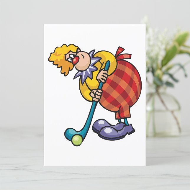Invitación Jugador de Hockey Cómico Payaso (Subido por el creador)