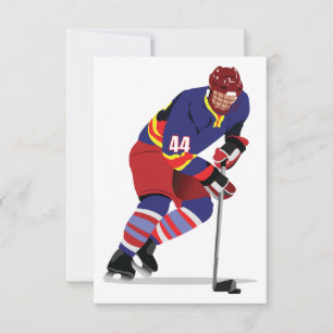 Invitación Jugador de Hockey sobre Hielo en Acción Equipo Roj