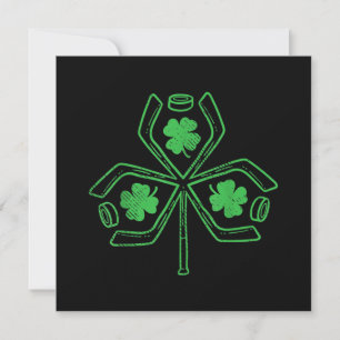 Invitación Jugador de Hockey sobre Hielo Shamrock Clover Día 