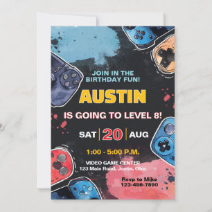 Invitación Jugador de nivel Cualquier niño o Chica de edad Cu