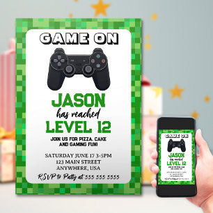Invitación Jugador de nivel de videojuego