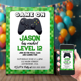 Invitación Jugador de nivel de videojuego