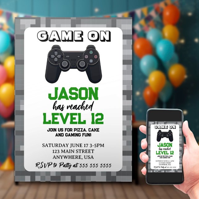 Invitación Jugador de nivel de videojuego (Subido por el creador)