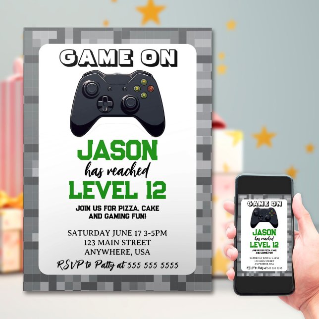Invitación Jugador de nivel de videojuego (Subido por el creador)