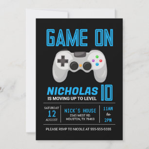 Invitación Jugador de nivel de videojuego