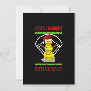 Invitación Jugador de softball favorito de Santa Mamá de soft