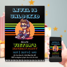 Invitación Jugador de videojuego adolescente Gamer