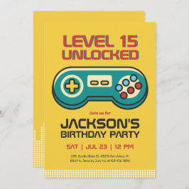 Invitación Jugador de videojuego de juegos amarillo Jugador n