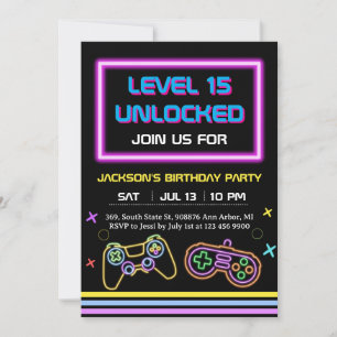 Invitación Jugador de videojuegos adolescente chico jugador d