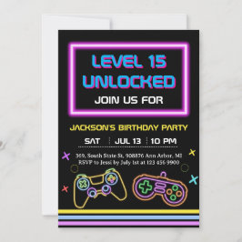 Invitación Jugador De Videojuegos Adolescente Niño Gamer