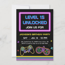 Invitación Jugador de videojuegos chico jugador de juegos de 
