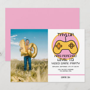 Invitación Jugador de videojuegos de computadora Nivelando el