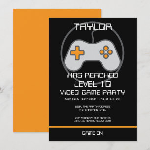 Invitación Jugador de videojuegos de computadora Nivelando el