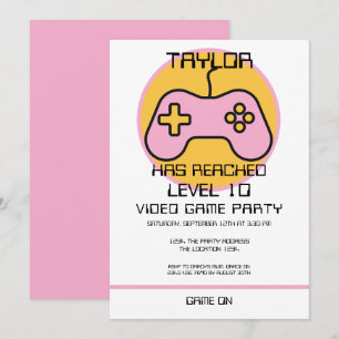 Invitación Jugador de videojuegos de computadora Nivelando el