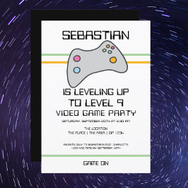 Invitación Jugador de videojuegos de computadora Nivelando el