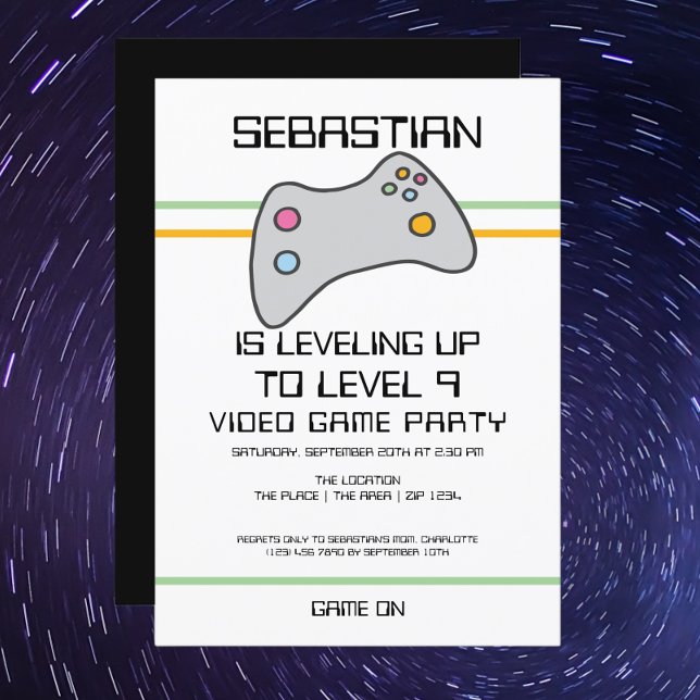Invitación Jugador de videojuegos de computadora Nivelando el (Gamer birthday party invitations from Ricaso 
Personalized levelling up invite. )