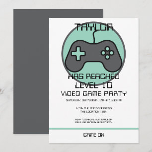 Invitación Jugador de videojuegos de computadora Nivelando el