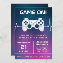 Jugador de videojuegos de degradado rosa azul