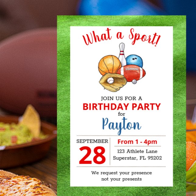 Invitación Jugador deportivo All Star Birday (Subido por el creador)