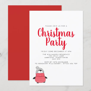 Invitación Jugador fiesta de feriado de pingüinos