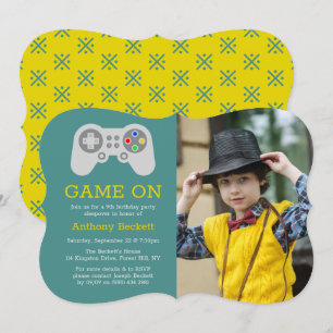 Invitación Jugador moderno cualquier edad foto de cumpleaños