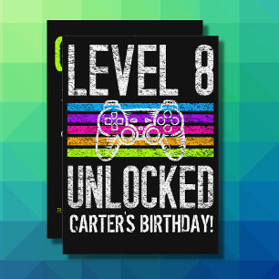 Invitación Jugador Personalizado de Nivel 8 Desbloqueado de 8