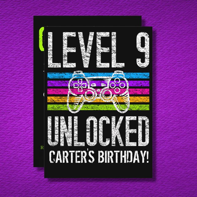 Invitación Jugador Personalizado de Nivel 9 Desbloqueado Nove (Subido por el creador)