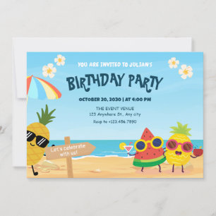 Invitación Jugador personalizado de playa de verano