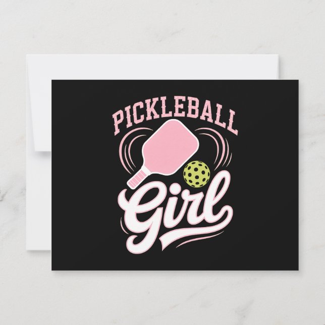 Invitación Jugadora de Pickleball Chica (Reverso)