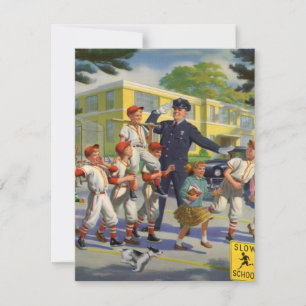 Invitación Jugadores de béisbol vintage y guardia de cruce de
