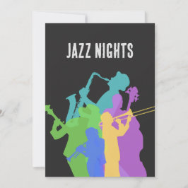 Invitación Jugadores de jazz, festival de jazz nocturno, jam,