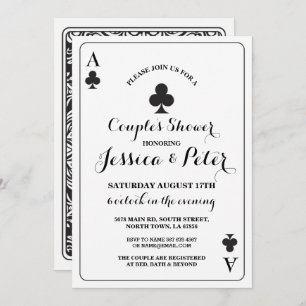 Invitación Jugando con cartas o King Queen Las Vegas Club