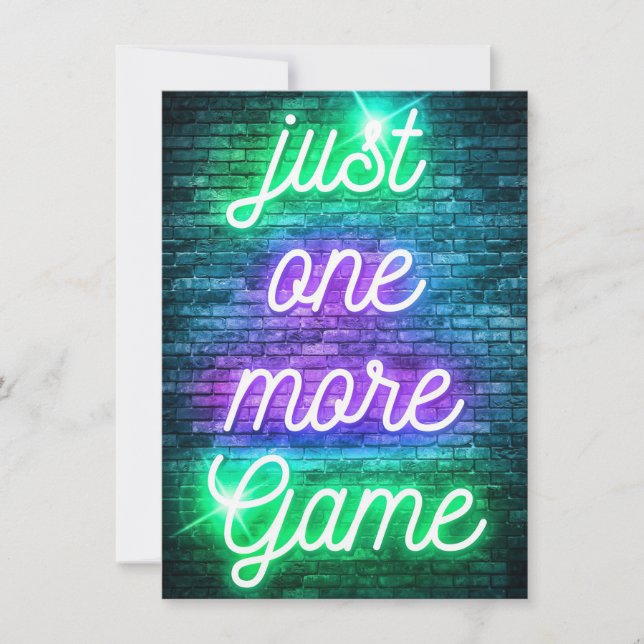 Invitación Jugando solo un juego más (Anverso)