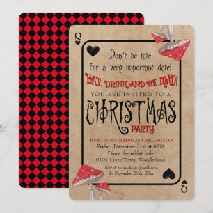 Invitación Jugar a la carta hongos locos Navidades de Wonderl
