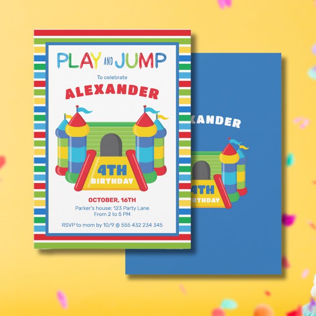 Invitación Jugar y saltar azul y rojo (Subido por el creador)