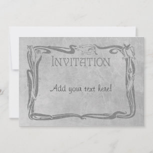 Invitación Jugendstil en gris