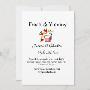 Invitación Jugos y sacudidas sitio web de negocios de restaur