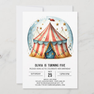 Invitación Jugoso Editable Whimsy Circus Birthday