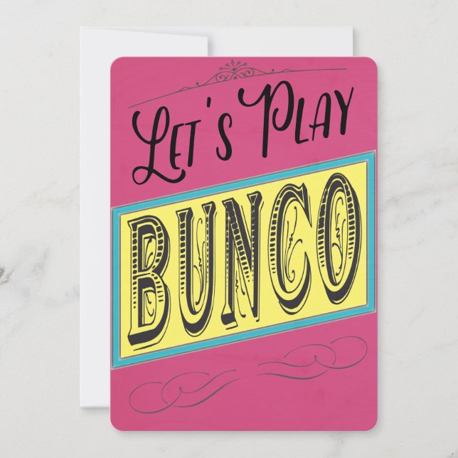 Invitación Juguemos a Bunco (Anverso)