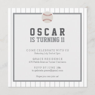 Invitación Juguemos a la fiesta de cumpleaños del béisbol