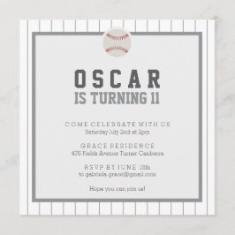 Invitación Juguemos al partido de cumpleaños del béisbol