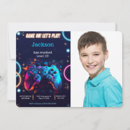 Invitación Juguemos al videojuego Fotos de cumpleaños