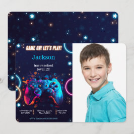 Invitación Juguemos al videojuego Fotos de cumpleaños