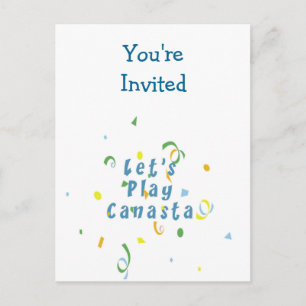 Invitación Juguemos la postal de Canasta