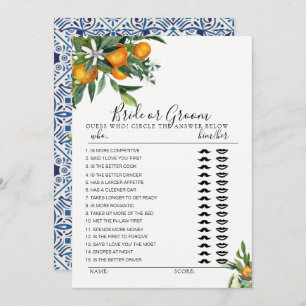 Invitación Juguete Citrus Bride o Groom totalmente editable