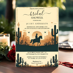 Invitación Juguete de Rodeo Retro Rústico Ducha de Novias Occ